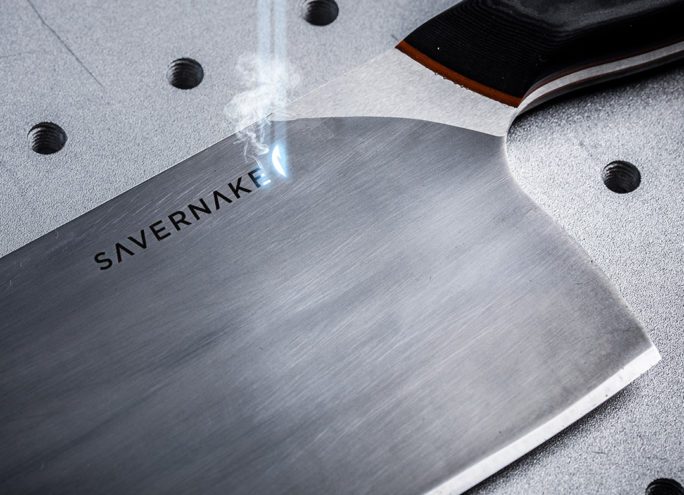 Laser blade engraving